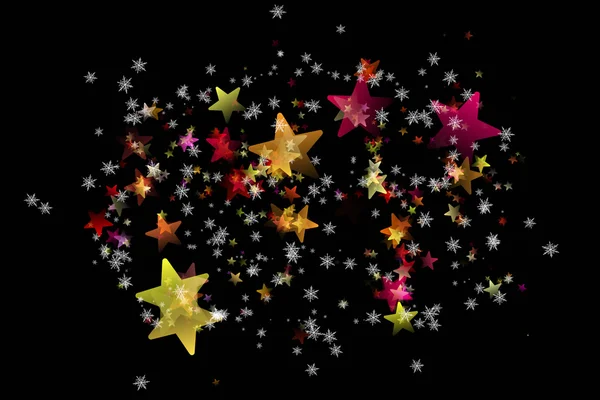 Projekt cudowny Boże Narodzenie tło z gwiazd i płatki śniegu — Zdjęcie stockowe