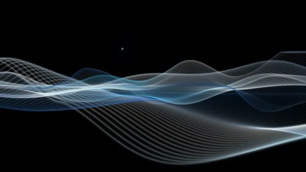 Futuristic video animation with moving wave object and blinking lights, loop HD 1080p — Stock Video