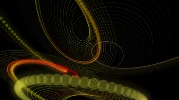 Futuristic video animation with particle stripe object in motion, loop HD 1080p — Stock Video