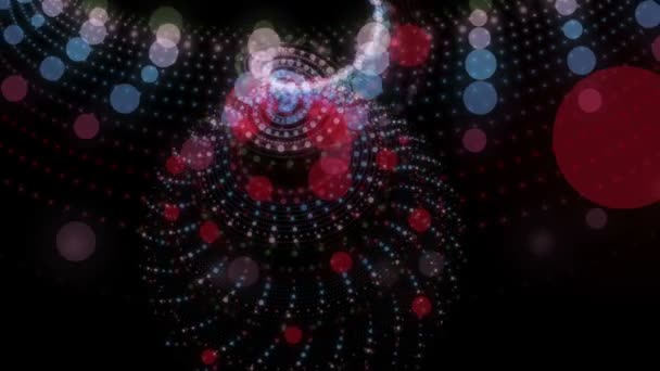 Футуристична відео анімація з об'єктом смуги частинок в русі, цикл HD 1080p — стокове відео