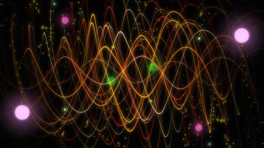 Işıklı fütüristik teknoloji dalga arkaplan tasarımı