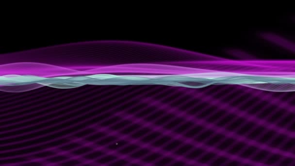 Футуристична відео анімація з об'єктом рухомої хвилі та світлом, цикл HD 1080p — стокове відео