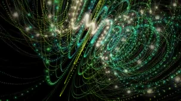 粒子のストライプ内のオブジェクトと動き、幻想的なビデオ アニメーション ループ hd 1080 p — ストック動画