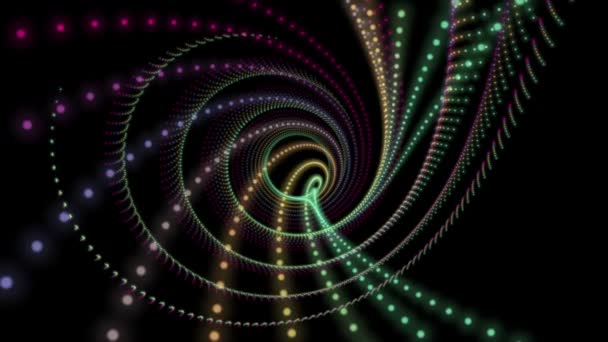 Fantastique animation vidéo avec un objet à bandes de particules en mouvement, boucle HD 1080p 