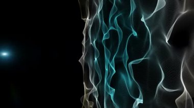 Dalga nesne ve ışıklar, hareketli fütüristik video animasyon döngüsü hd 1080p