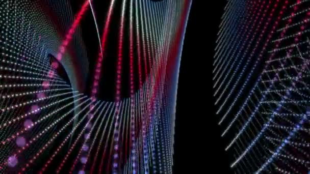 Fantastisk video animation med partikel stripe föremål i rörelse, slinga hd 1080p — Stockvideo