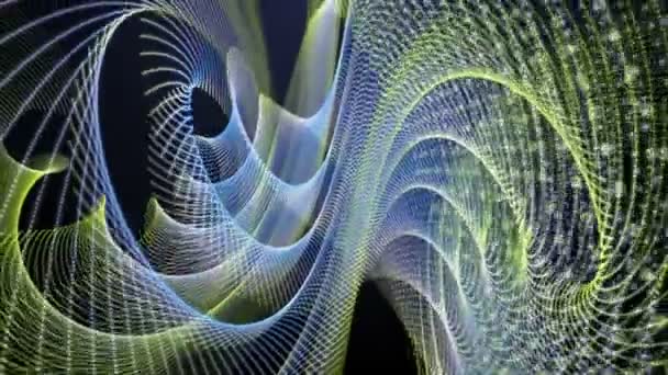 Fantastique animation éco vidéo avec un objet à bande particulaire en mouvement, boucle HD 1080p 