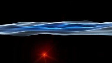 Dalga nesne hareketli ve yanıp sönen ışıklar, fütüristik video animasyon döngü Hd 1080p