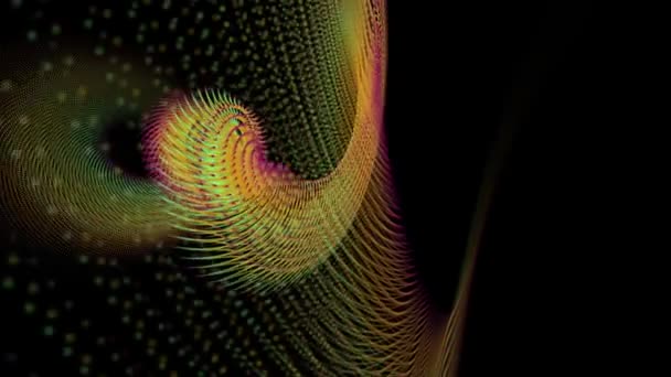 Fantastique animation vidéo avec un objet à bandes de particules en mouvement, boucle HD 1080p 
