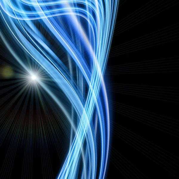 Işıklı fütüristik teknoloji dalga arkaplan tasarımı — Stok fotoğraf