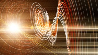 Işıklı fütüristik teknoloji dalga arkaplan tasarımı