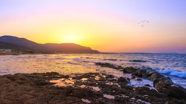 günbatımı Girit Adası Yunanistan.