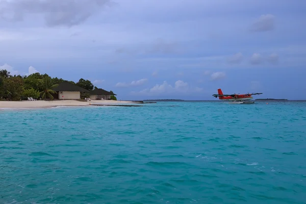 Мальдивы. Вид на пляж . — стоковое фото