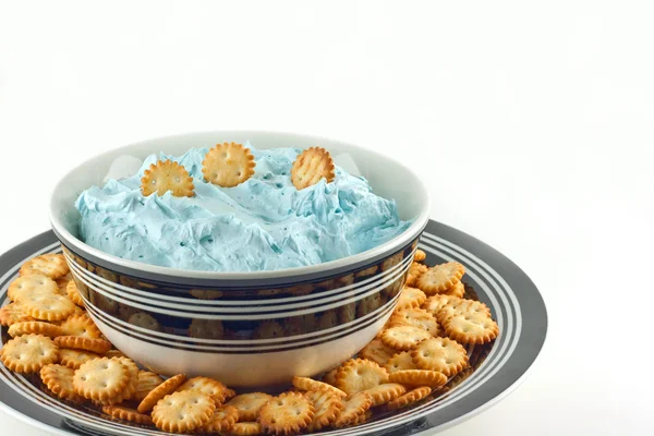 Dip de caramelo de sal marina con mini galletas Fotos de stock libres de derechos