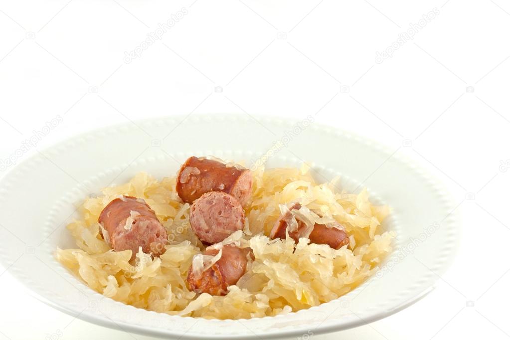Baked Sauerkraut And Kielbasa Stock Photo by ©nhochmuth 61800459