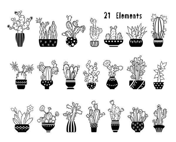 Cactus clipart set - vecteur — Image vectorielle