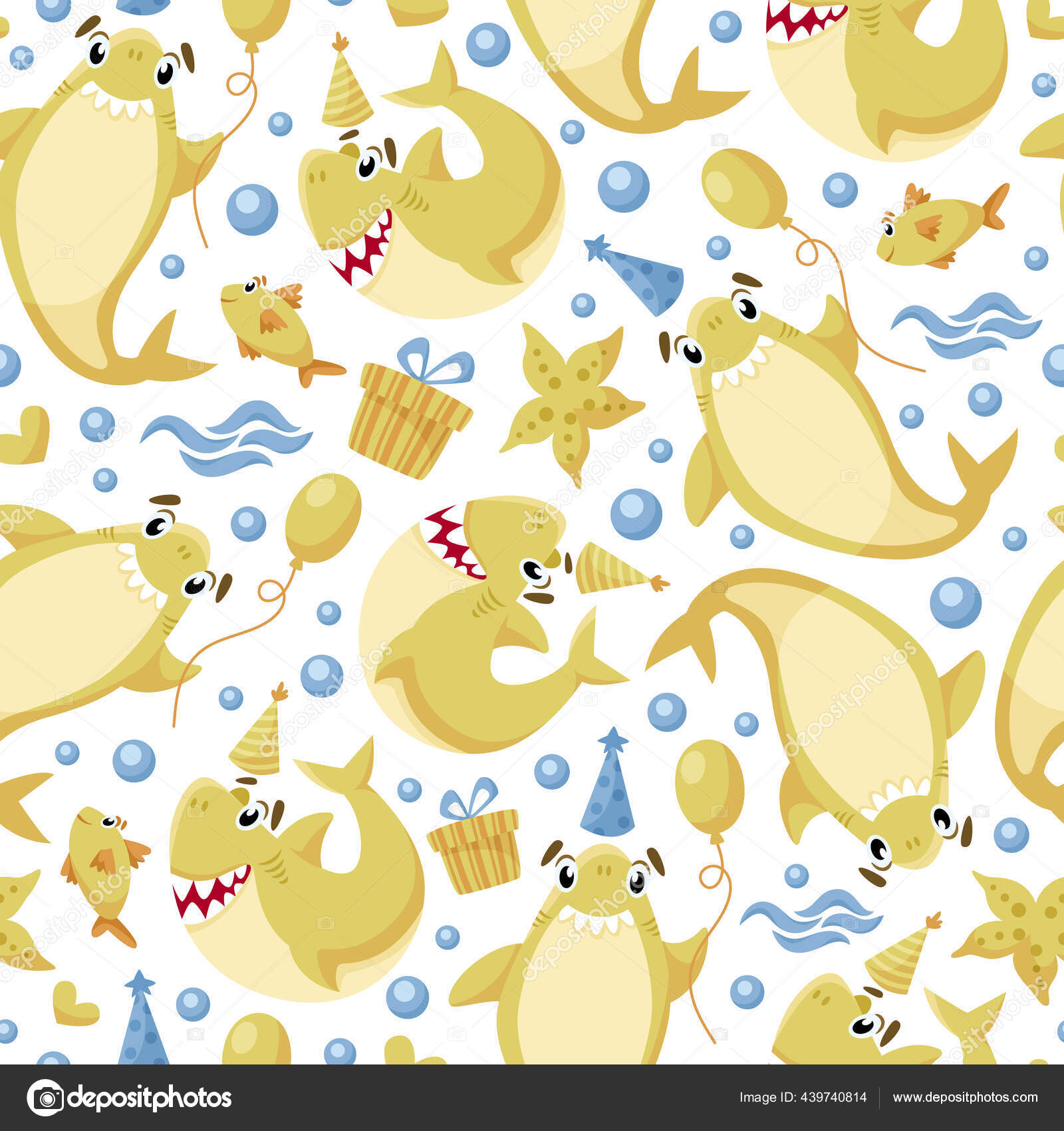 Baby Shark Birthday Seamless Pattern Vector Image By C Sunniwa Vector Stock Baby Shark Birthday Seamless Pattern Vector Image By C Sunniwa Vector Stock