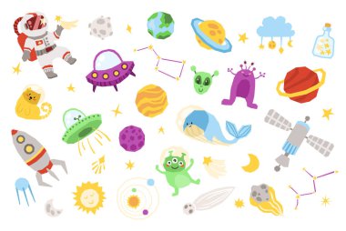 Uzay çizgi filmi çocuk klipsi seti