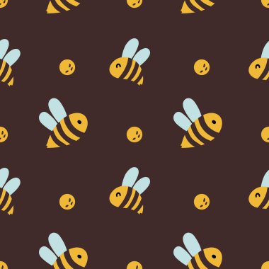 Bal arısı çizgi film çocukları kusursuz desen ya da dijital kağıt