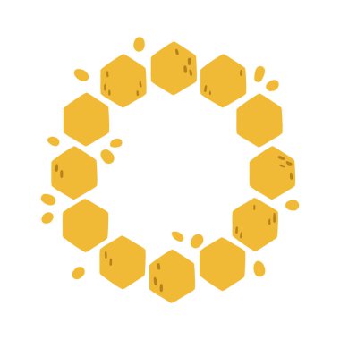 Bal petekleri yuvarlak çerçeve veya çelenk