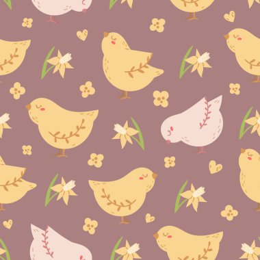 Paskalya pastel boho çocukları kusursuz desen ya da dijital kağıt