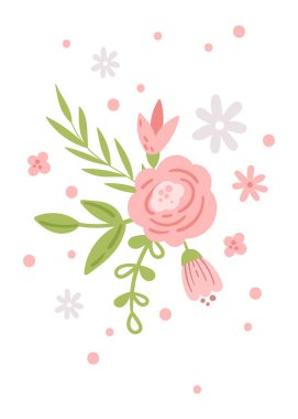 Paskalya bahar çiçekleri çocuklar pastel vektör posteri veya kart