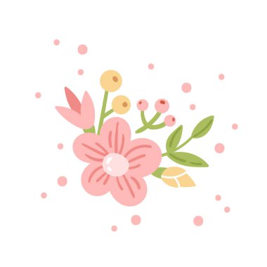 Paskalya bahar çiçekleri çocuklar pastel vektör posteri veya kart