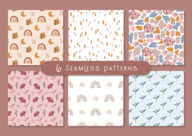 Boho abstarct basit pürüzsüz desen demeti