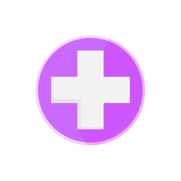 Icono de hospital médico plano con sombra larga — Vector de stock