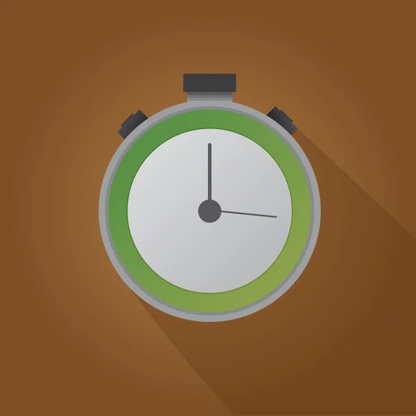 Icono plano de Stop Watch con sombra larga — Vector de stock