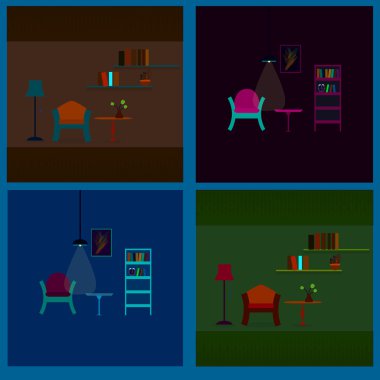 Oturma odası vektör tasarımı