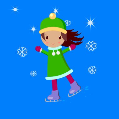 Küçük kız paten gece ile