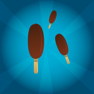 Mavi arka plan ile kahverengi dondurma