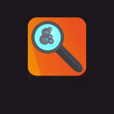 Düz satılık fiyat etiketi olan büyüteç simgesiyle