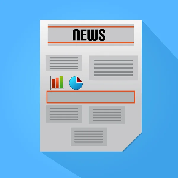 Icono plano de noticias diarias — Vector de stock