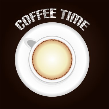 Kahverengi zemin üzerine kahve Latte