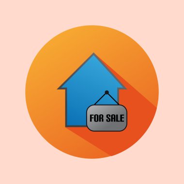 Orange daire düz House Satış simgesi için