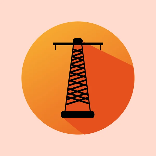 橙色圆平电气接线图标 — 图库矢量图片
