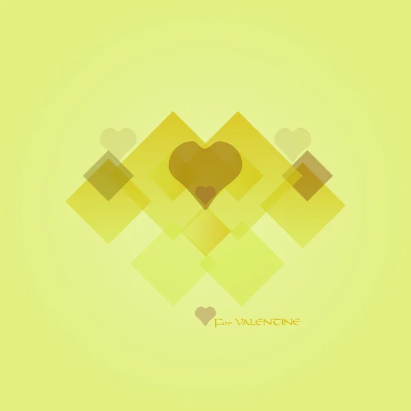 Żółte Valentine kształtu do tekstu — Wektor stockowy