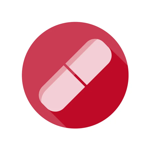Płaskie medycznych Pill ikona z długi cień — Wektor stockowy