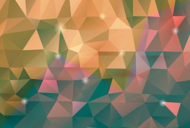 Işık sarı ve mor üçgen poligon arka plan parlayan ile