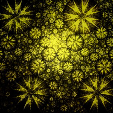 Büyük sarı çıkıntı fraktal arka plan