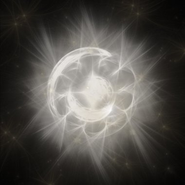 Beyaz daire Portal fraktal arka plan