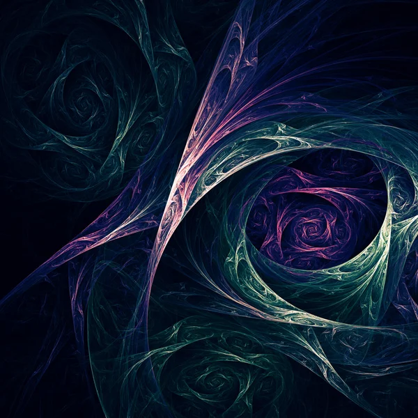 Blue And Purple Fractal With Flower — Stock Photo, Image