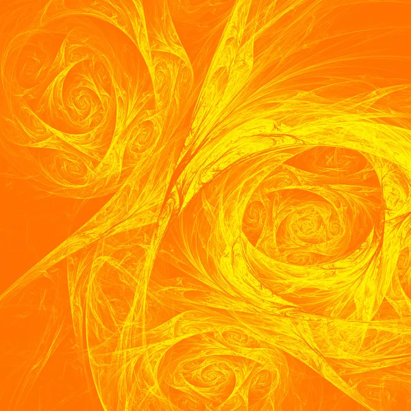 Orange Fractal With Flower — Stock Photo, Image