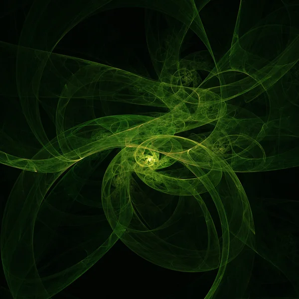 Green Fractal Background With Twirl — Stock Photo, Image