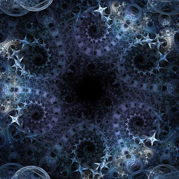 Φόντο μπλε Fractal κύκλο αστέρων — Φωτογραφία Αρχείου