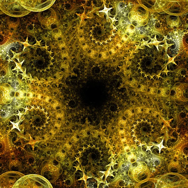 Star Circle Yellow Fractal Background — Stock Photo, Image