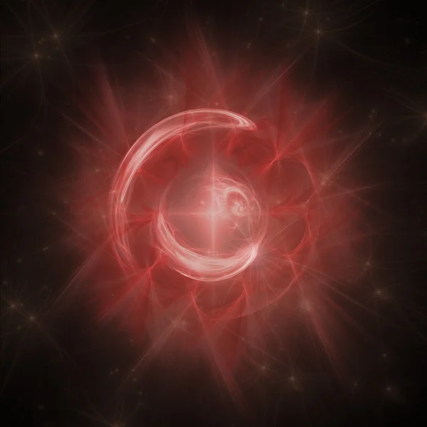 Rode cirkel Portal Fractal achtergrond — Stockfoto