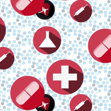 Tıbbi simge desen nokta ile mavi arka plan